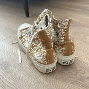 Cute, flower, print platform converse